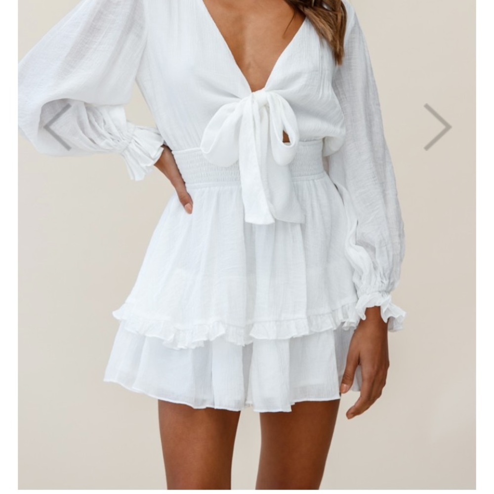 White Tie Front Dress